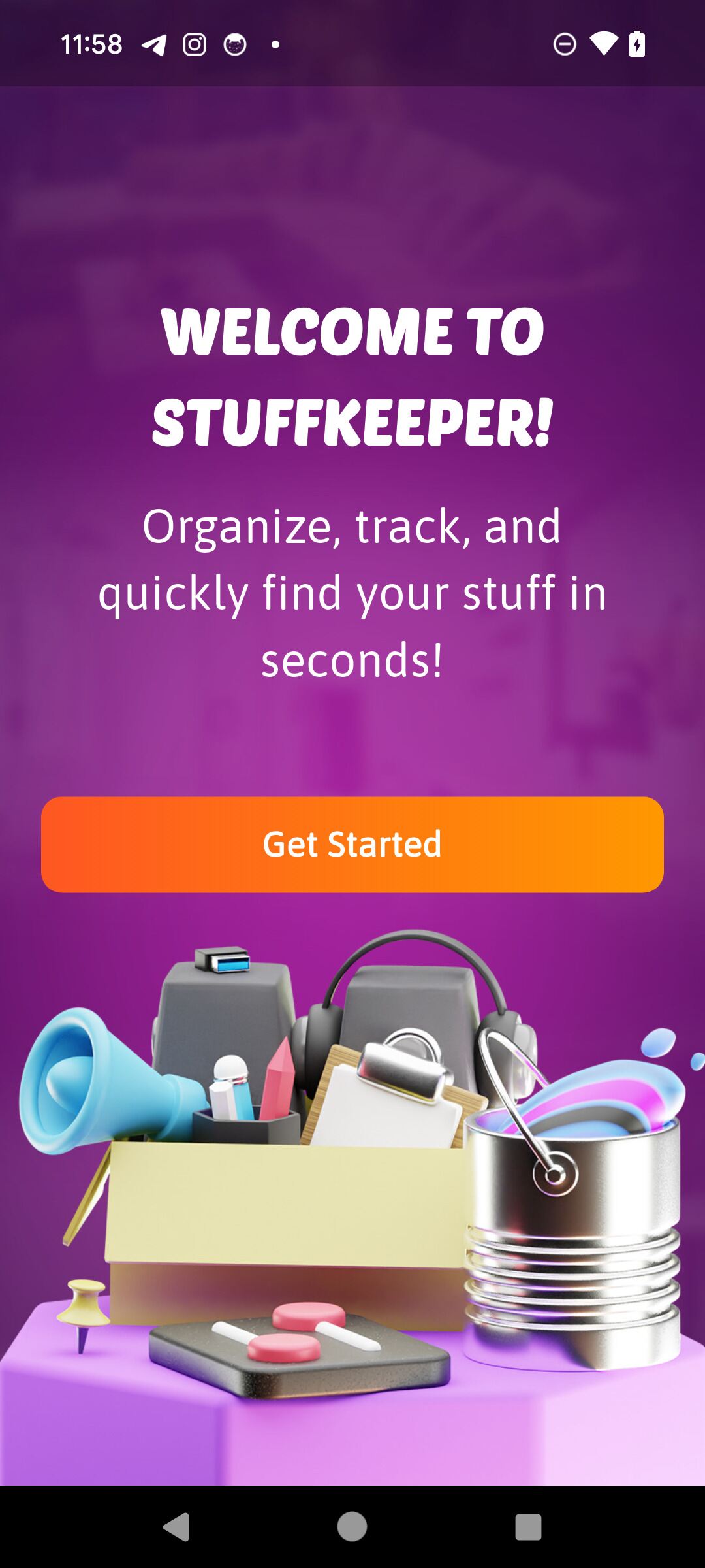 Sweet App Welcome Screen